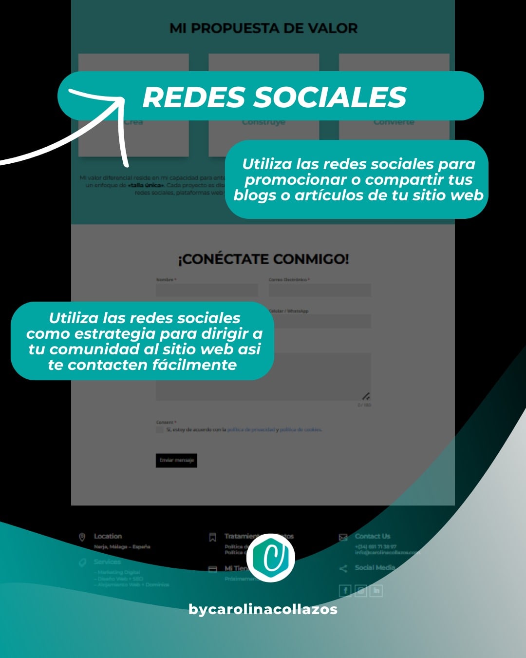 Redes Sociales Carolina Collazos - Crea Construye & Convierte